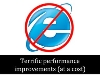 Terrific performance 
improvements (at a cost) 
 