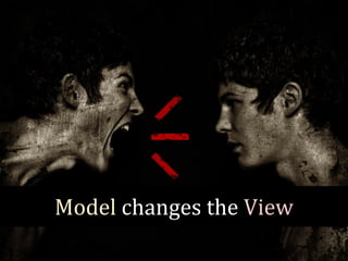Model changes the View 
 