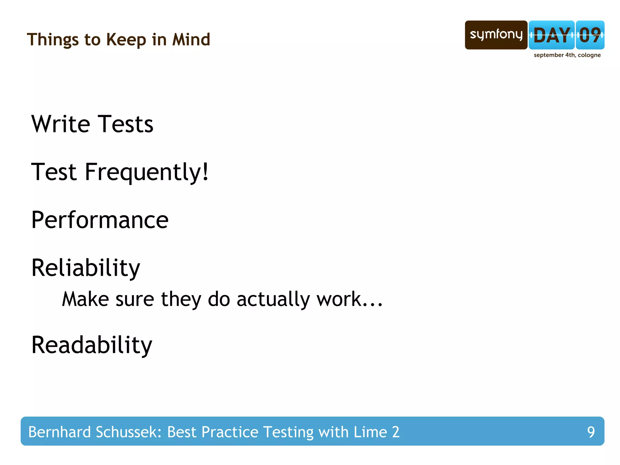 Things to Keep in Mind Write Tests 