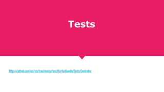 Tests
https://github.com/ojs/ojs/tree/master/src/Ojs/ApiBundle/Tests/Controller
 