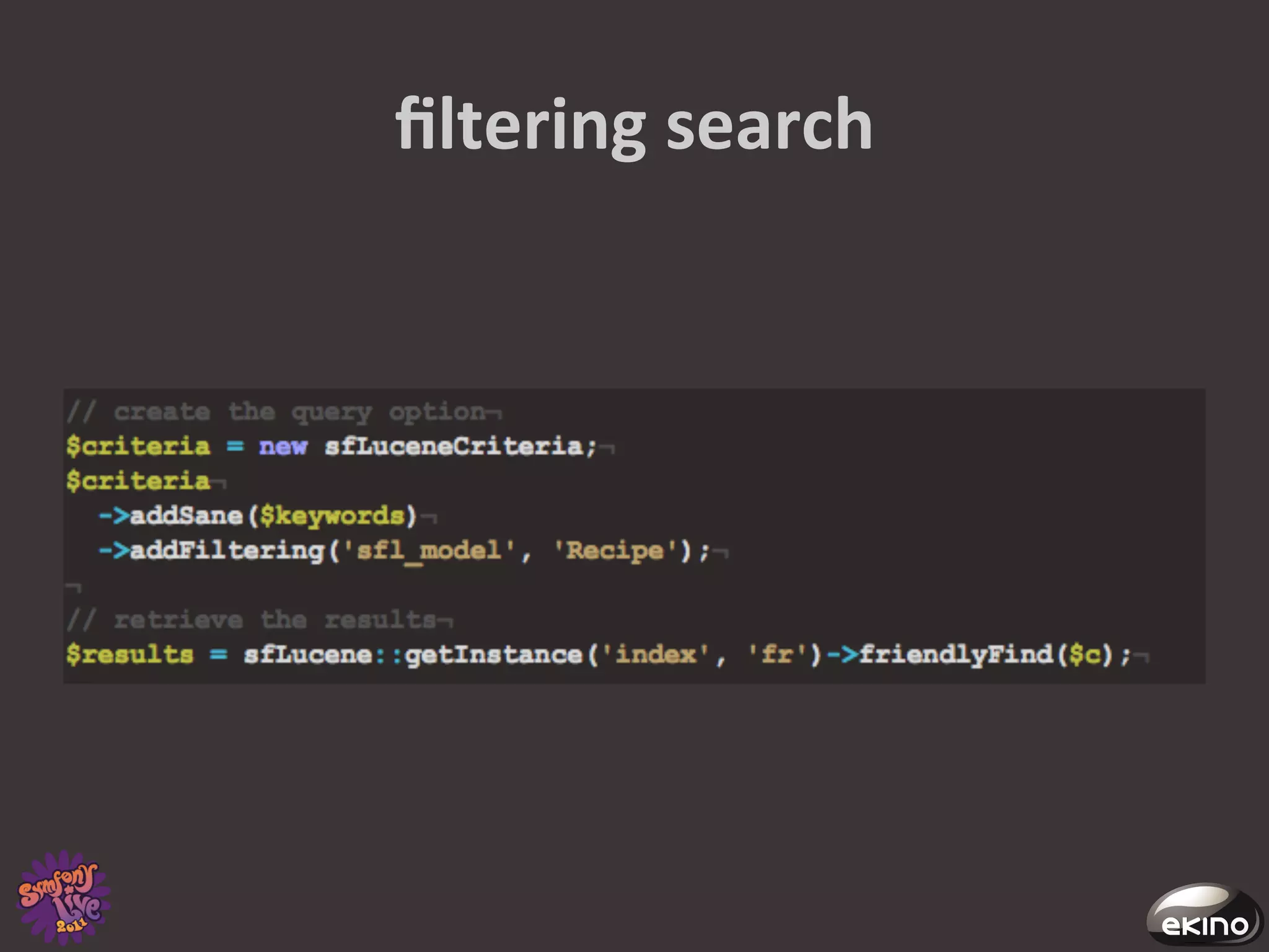 ﬁltering	
  search	
  
 