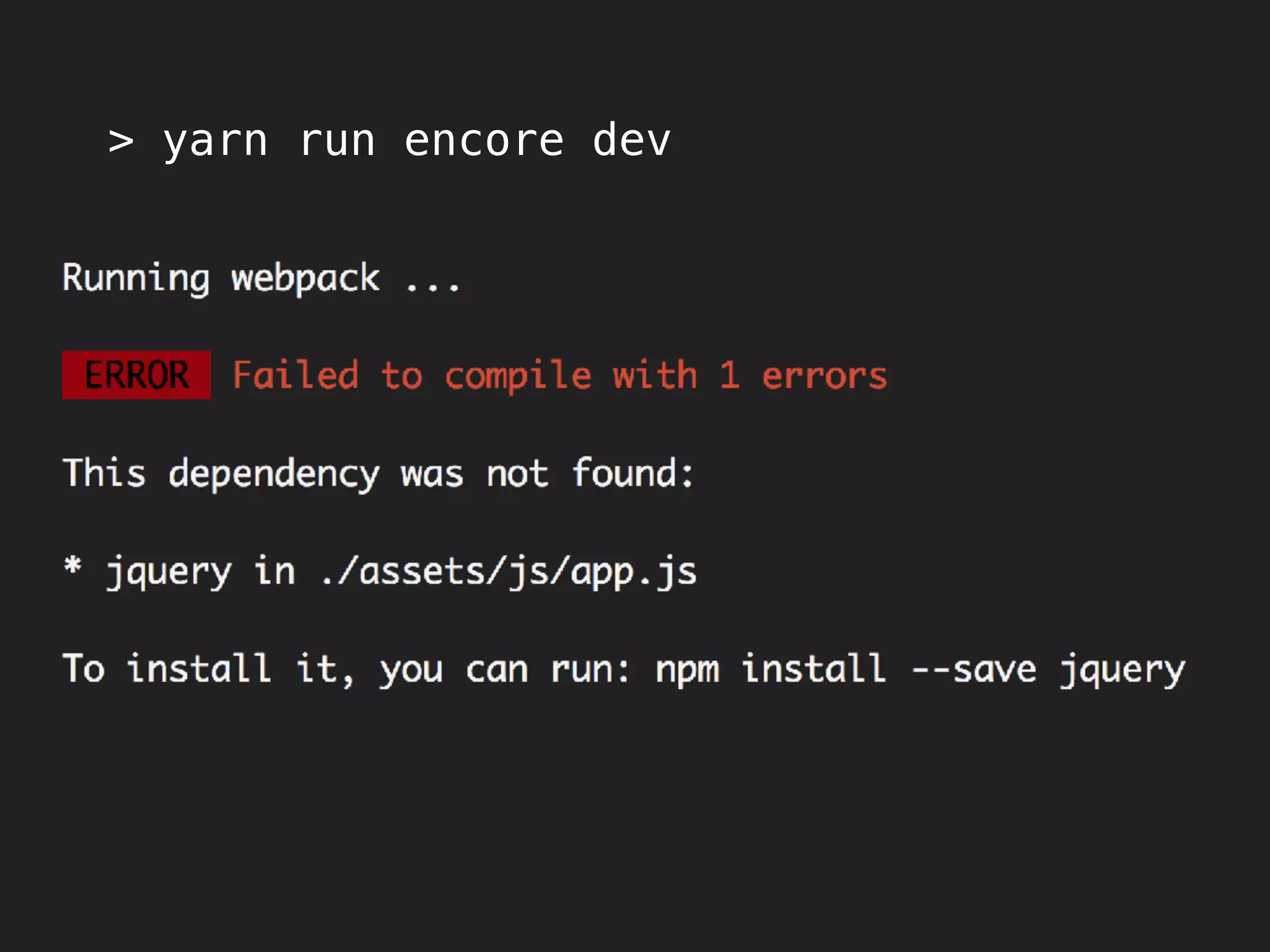 > yarn run encore dev
 