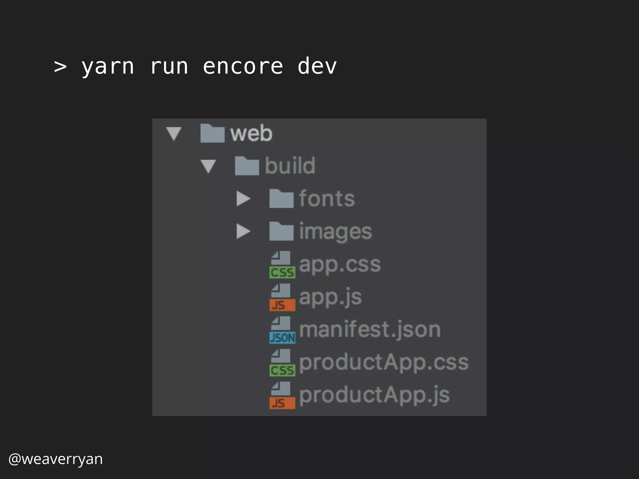@weaverryan
> yarn run encore dev
 
