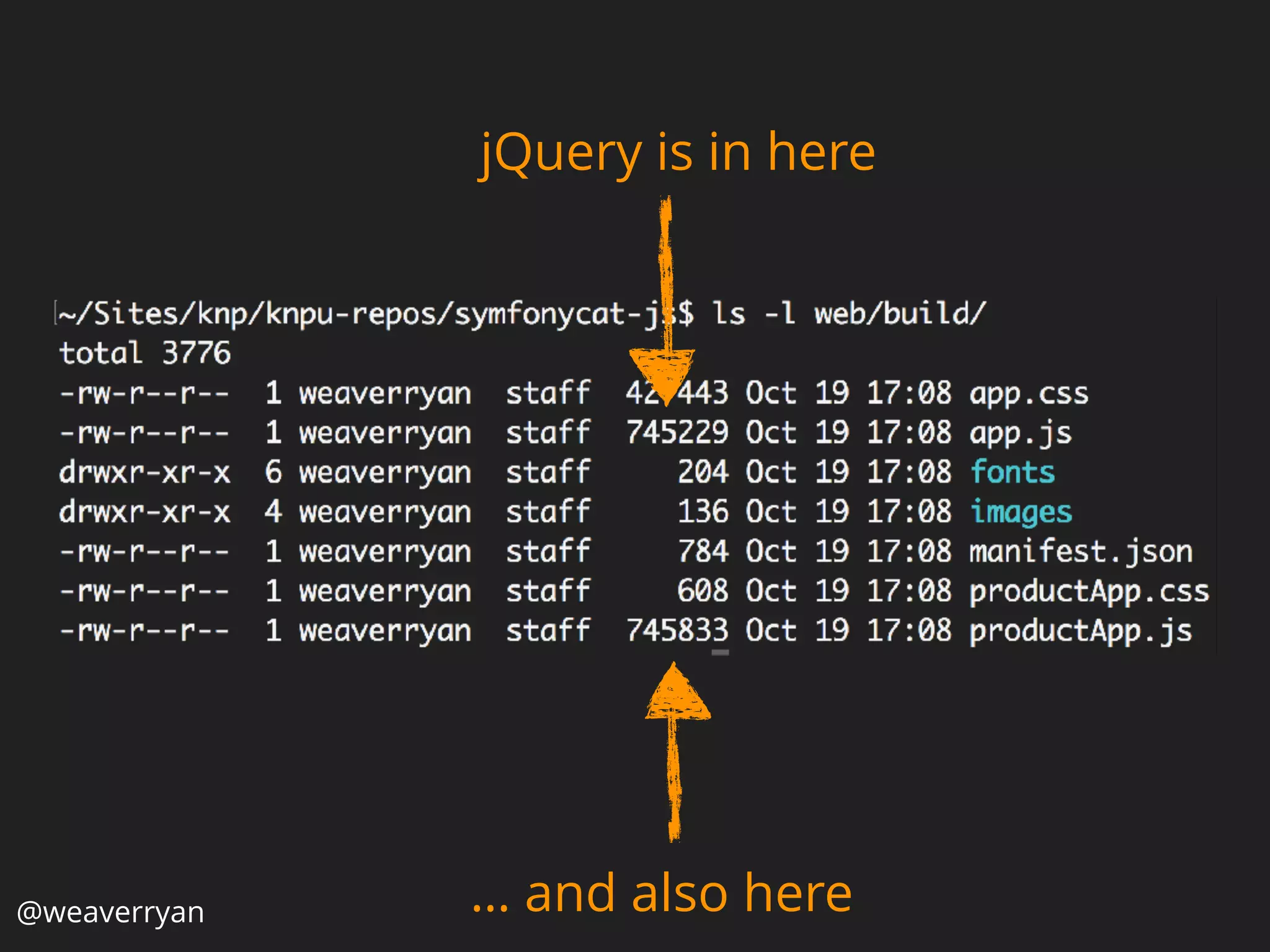 @weaverryan
jQuery is in here
… and also here
 