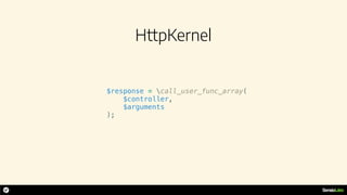HttpKernel
$response = call_user_func_array(
$controller,
$arguments
);
 