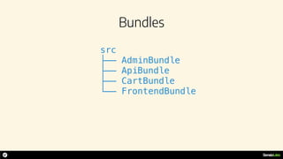 Bundles
src
├── AdminBundle
├── ApiBundle
├── CartBundle
└── FrontendBundle
 
