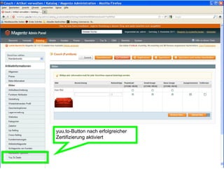 yuu.to-Button nach erfolgreicher
Zertifizierung aktiviert
 