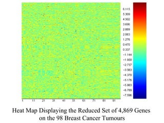Heat Map Displaying the Reduced Set of 4,869 Genes
         on the 98 Breast Cancer Tumours
 