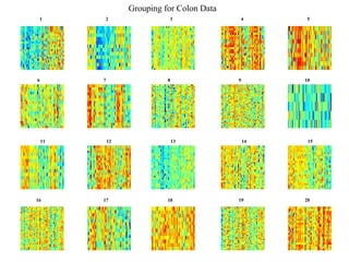Grouping for Colon Data
 1       2                  3               4        5




6        7                  8               9        10




    11       12                 13              14    15




16       17                 18              19       20
 