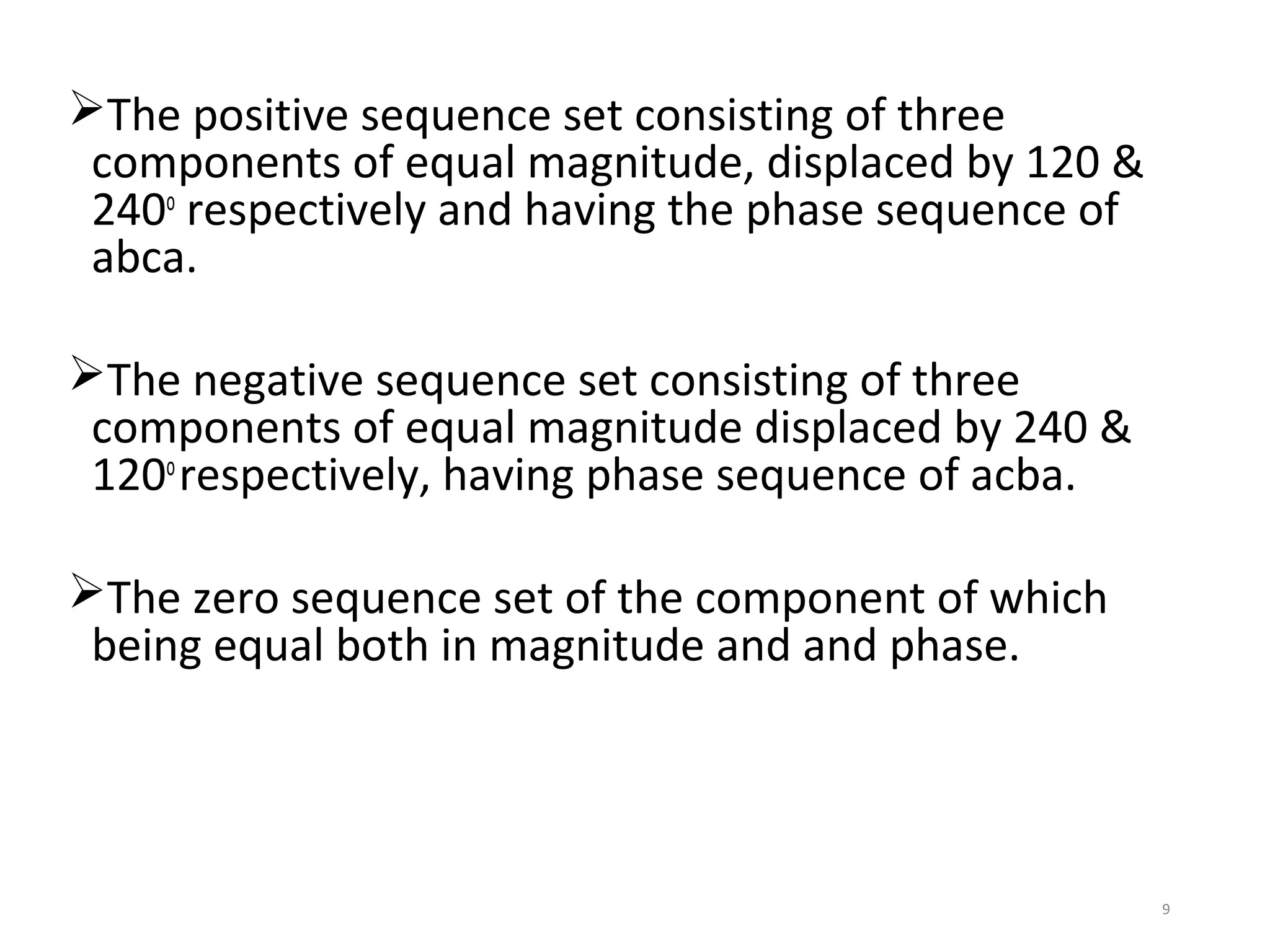 3 Component Representation Symmetrical component method for 3 phase power representation | PPT