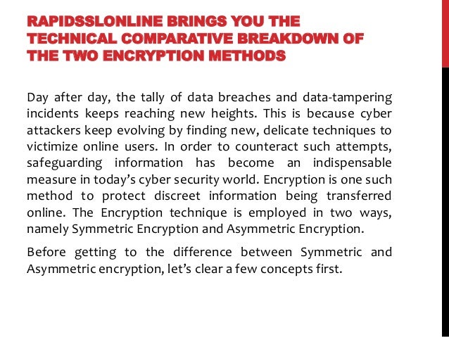 Symmetric and Asymmetric Encryption
