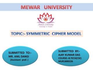 SUBMITTED TO:-
MR. ANIL DANGI
(Assistant prof. )
SUBMITTED BY:-
AJAY KUMAR DAS
COURSE:-B.TECH(CSE)
MUR1800226
 