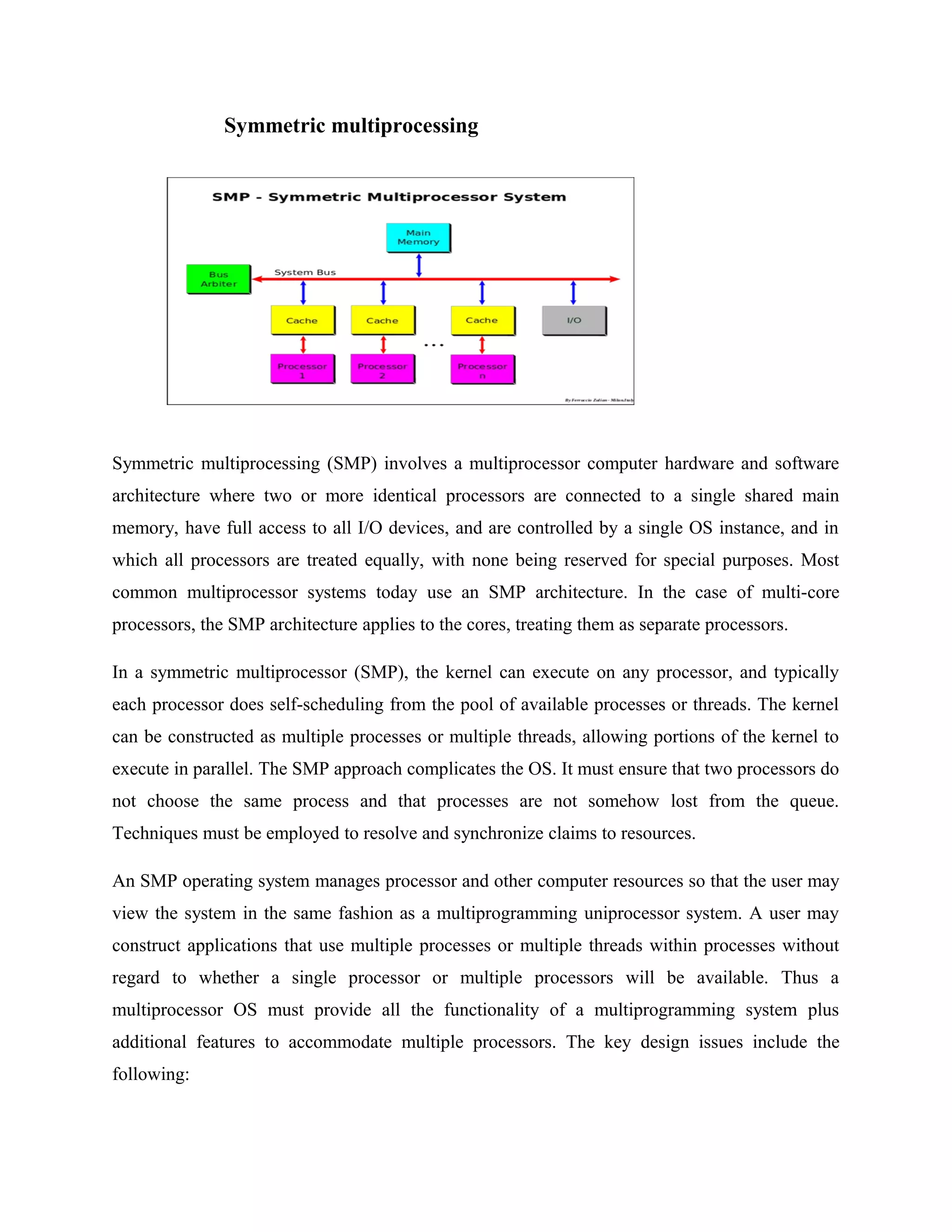 Symmetric multiprocessing and Microkernel | PDF