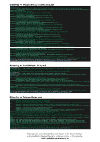 Slither log >> WeightedPool2TokenFactory.sol
Slither log >> BatchRelayerLibrary.sol
Slither log >> BalancerHelpers.sol
 