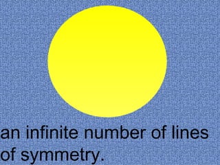 an infinite number of lines
of symmetry.
 