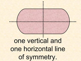 one vertical and
one horizontal line
  of symmetry.
 