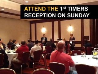 ATTEND THE 1st TIMERS
RECEPTION ON SUNDAY
 