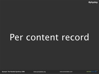 Sympal - The Flexible Symfony Cms