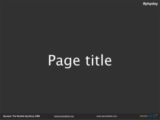 Sympal - The Flexible Symfony Cms