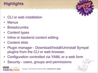 Sympal - The flexible Symfony CMS