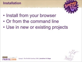 Sympal - The flexible Symfony CMS