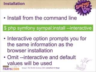 Sympal - The flexible Symfony CMS