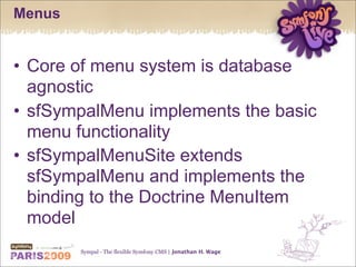 Sympal - The flexible Symfony CMS