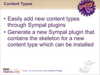 Sympal - The flexible Symfony CMS