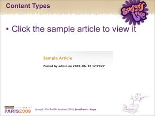 Sympal - The flexible Symfony CMS