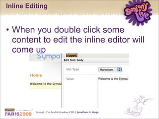 Sympal - The flexible Symfony CMS