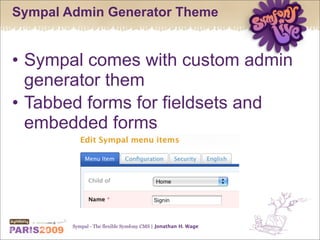 Sympal - The flexible Symfony CMS