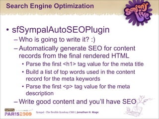 Sympal - The flexible Symfony CMS