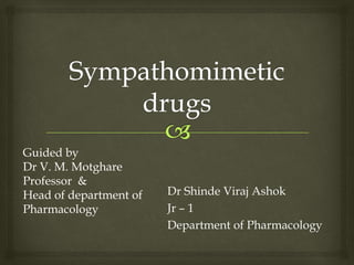 Dr Shinde Viraj Ashok
Jr – 1
Department of Pharmacology
Guided by
Dr V. M. Motghare
Professor &
Head of department of
Pharmacology
 