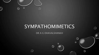 SYMPATHOMIMETICS
DR A G DHAVALSHANKH
 