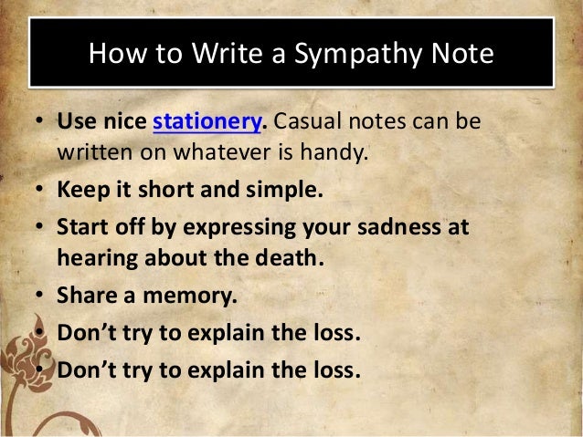 Help writing sympathy