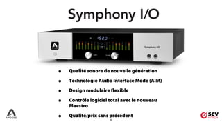 30
• Qualité sonore de nouvelle génération
• Technologie Audio Interface Mode (AIM)
• Design modulaire flexible
• Contrôle logiciel total avec le nouveau
Maestro
• Qualité/prix sans précédent
 