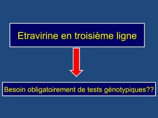 Etravirine en troisième ligne Besoin obligatoirement de tests génotypiques?? 