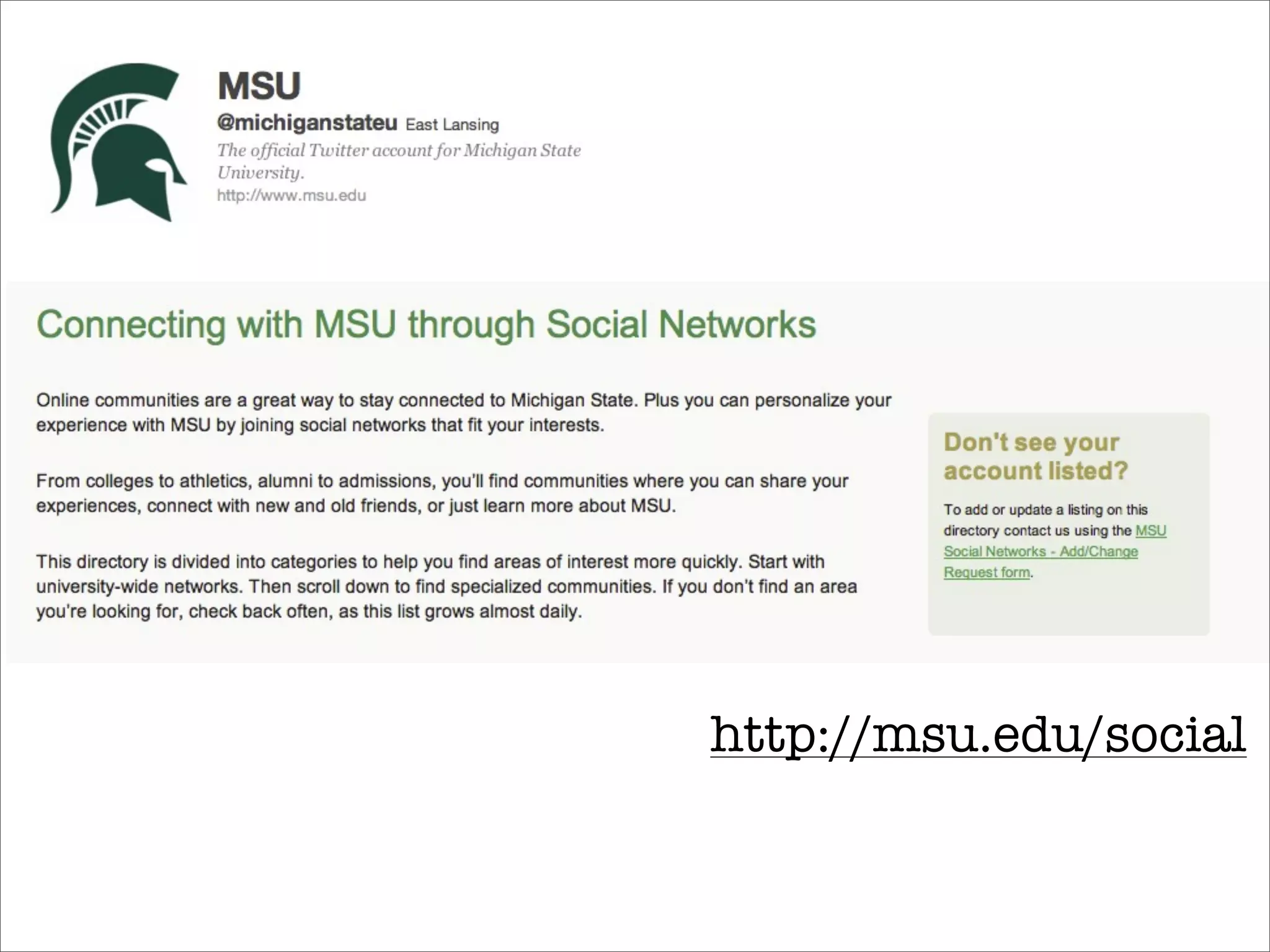 http://msu.edu/social
 