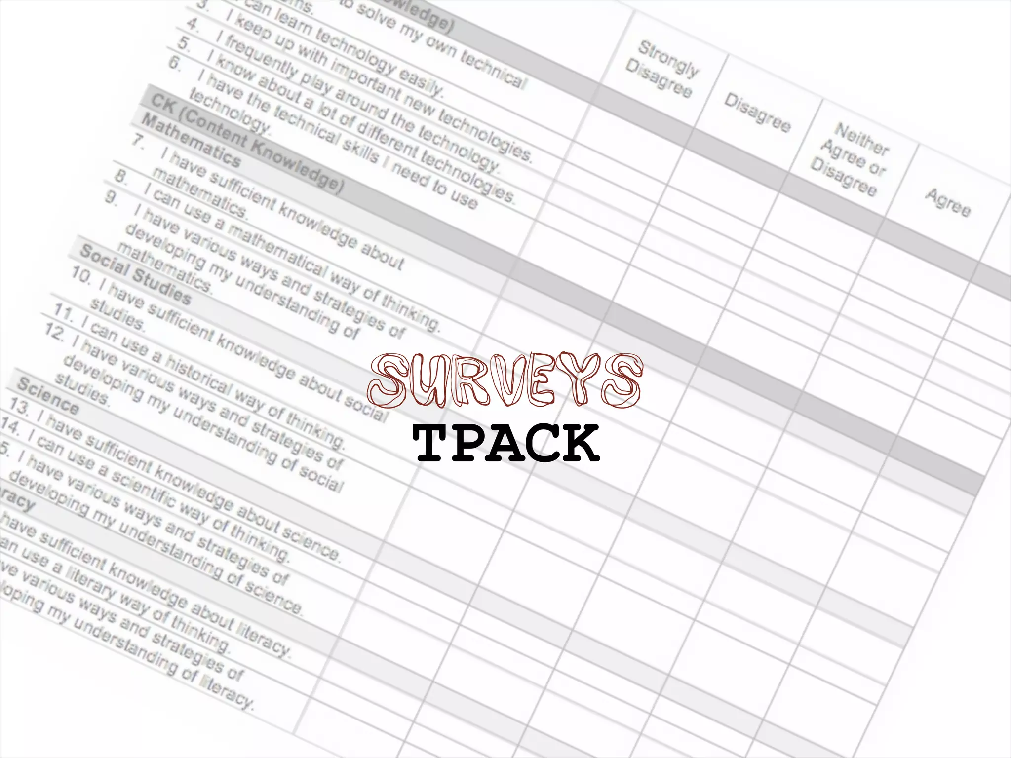 SURVEYS
 TPACK
 