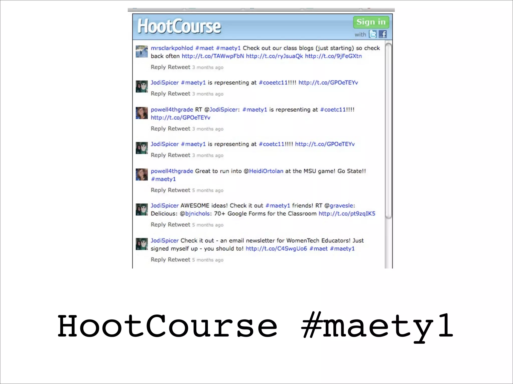 HootCourse #maety1
 
