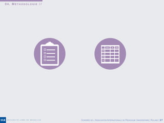 0 4 . M É T H O D O L O G I E / /
CONGRÈS DE L’ASSOCIATION INTERNATIONALE DE PÉDAGOGIE UNIVERSITAIRE | ROLAND | 27
 