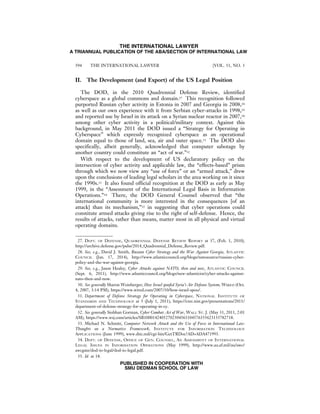 Crossing the Line: The Law of War and Cyber Engagement - A Symposium | PDF