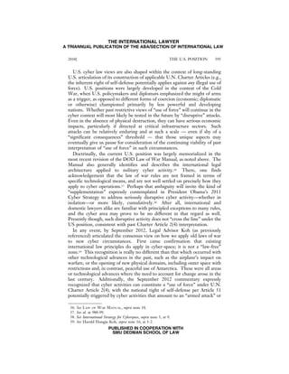Crossing the Line: The Law of War and Cyber Engagement - A Symposium | PDF