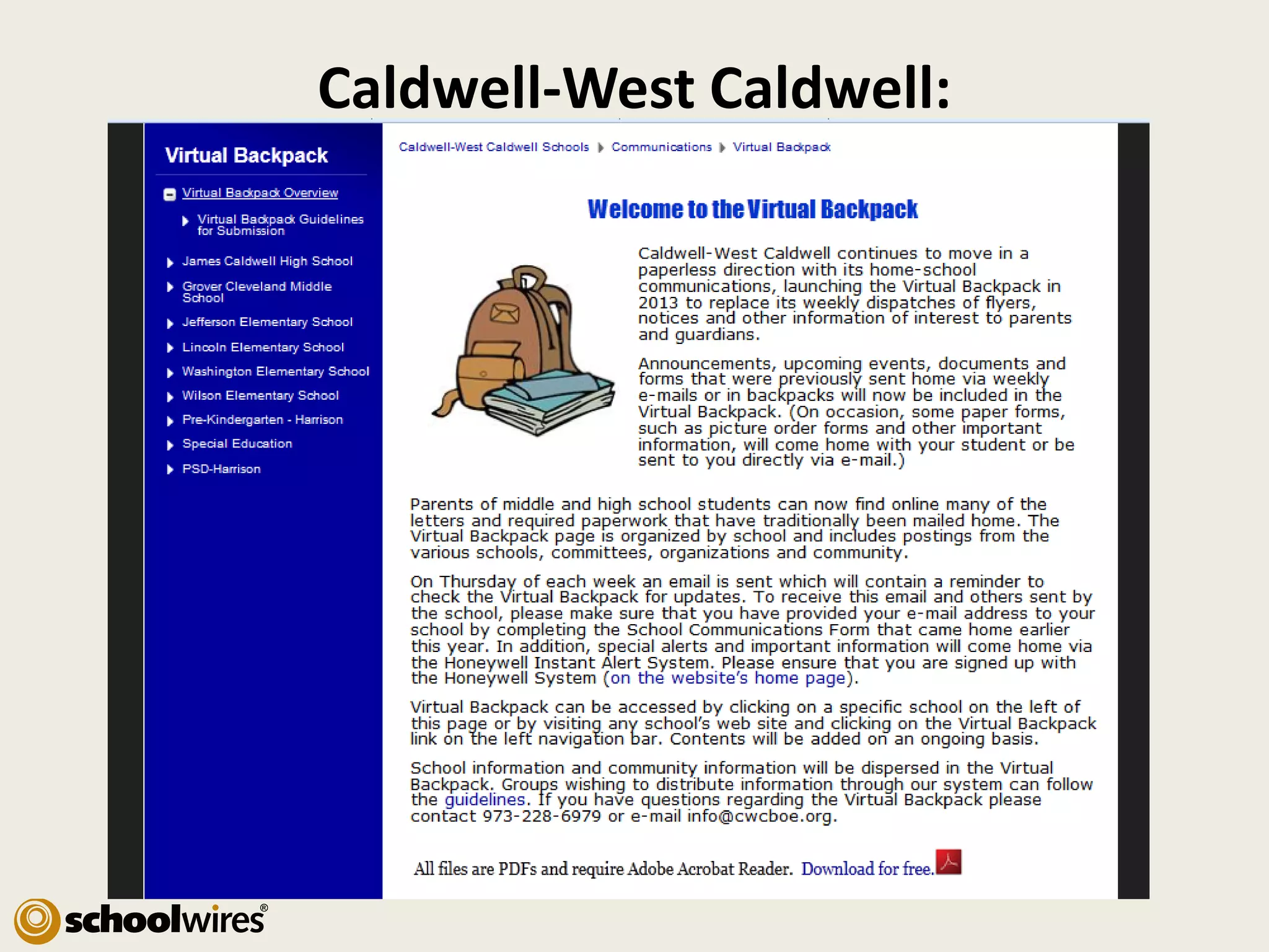 Caldwell-West Caldwell:

 