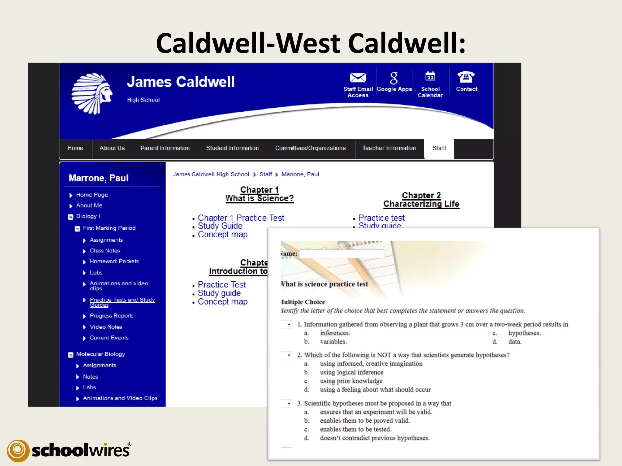 Caldwell-West Caldwell:

 