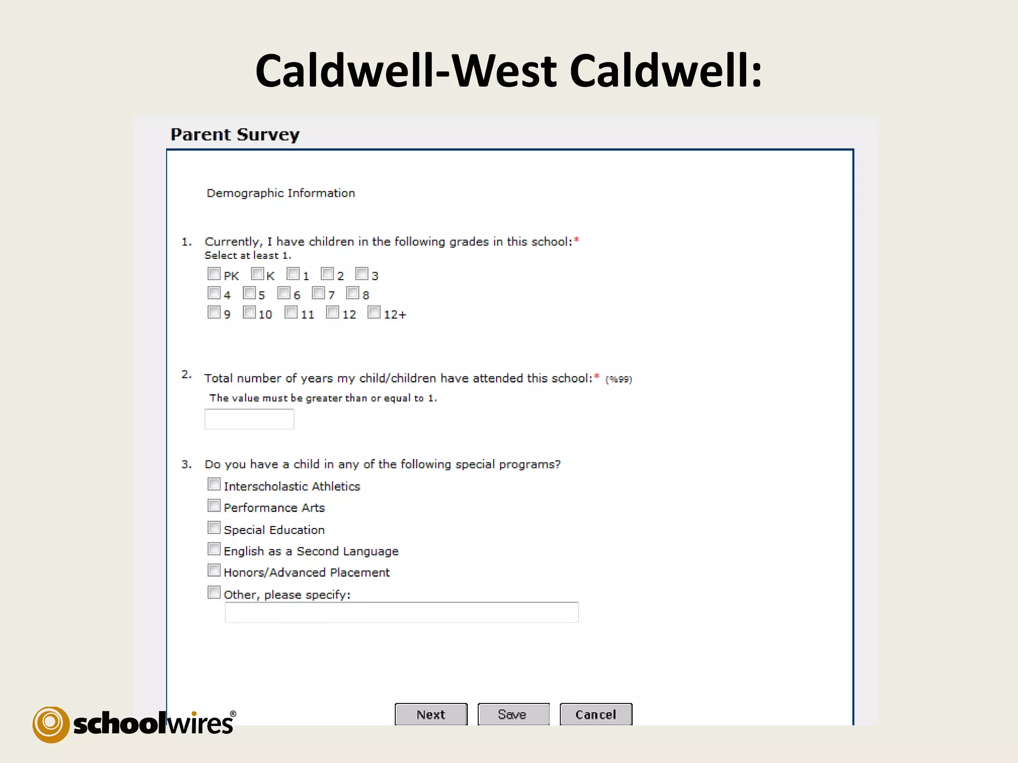 Caldwell-West Caldwell:

 