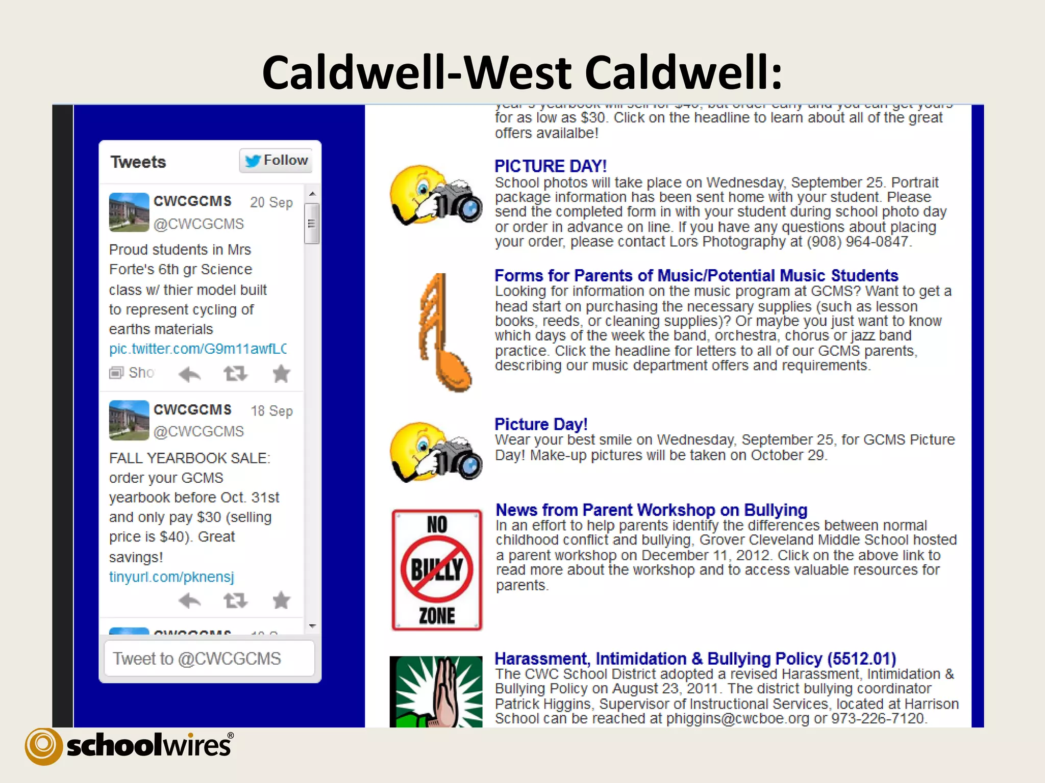 Caldwell-West Caldwell:

 