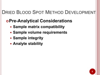 Symposium presentation: Development of a Dried Blood Spot Method for ...