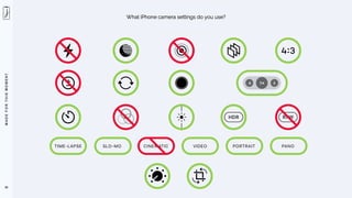 M
A
D
E
F
O
R
T
H
I
S
M
O
M
E
N
T
What iPhone camera settings do you use?
36
 