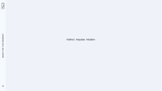 M
A
D
E
F
O
R
T
H
I
S
M
O
M
E
N
T
39
Instinct. Impulse. Intuition.
 